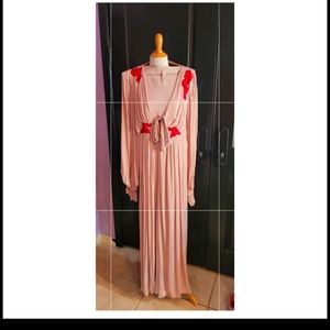 Free People Perfect Morning Lace Appliqué Silky Wide Leg Jumpsuit XSMALL